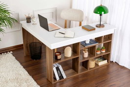 Hanah Home Vesper - Escritorio de Estudio Nogal y Blanco